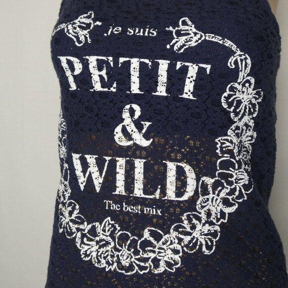 BSK Bershka Petit & Wild French Knit Tank Top Cami - Picture 1 of 5